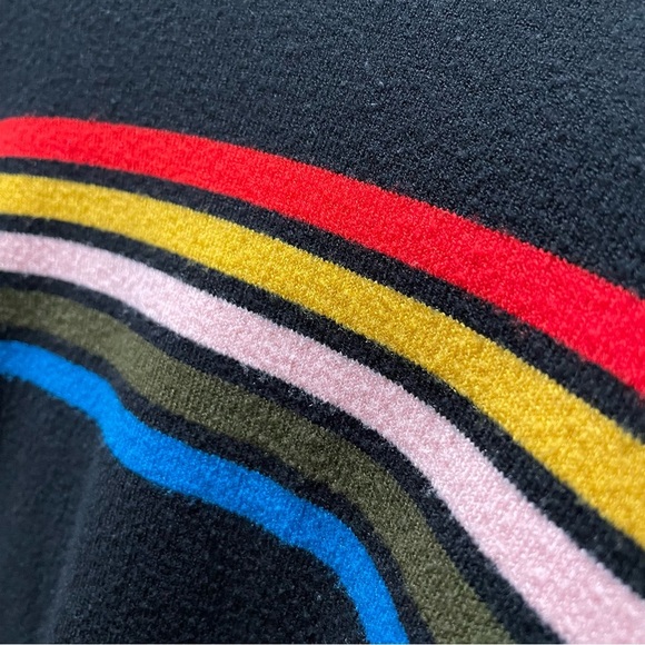 Forever 21 Multicolor Stripe Cropped Crewneck Sweater Black XS - Picture 6 of 8